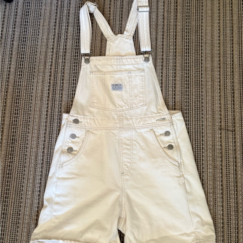 Levi's Cream Women's Shorts Overalls